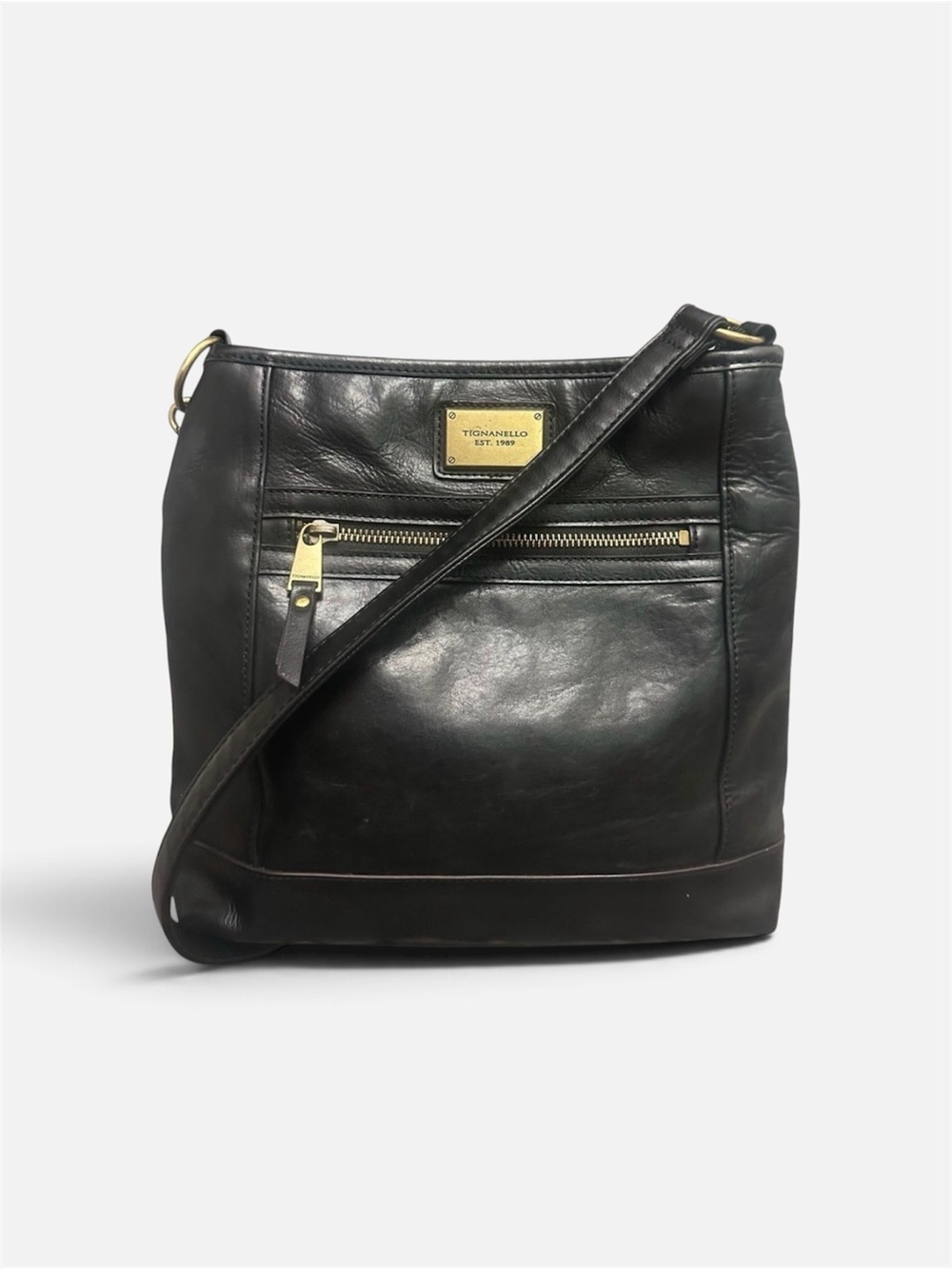 Tignanello Brown Patterned Interior Bag